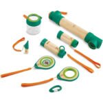 Hape 8 in 1 Nature Fun Kids Plastic Explorer Kit. Working Flashlight. Telescope. Compass. Periscope. and Specimen Jar