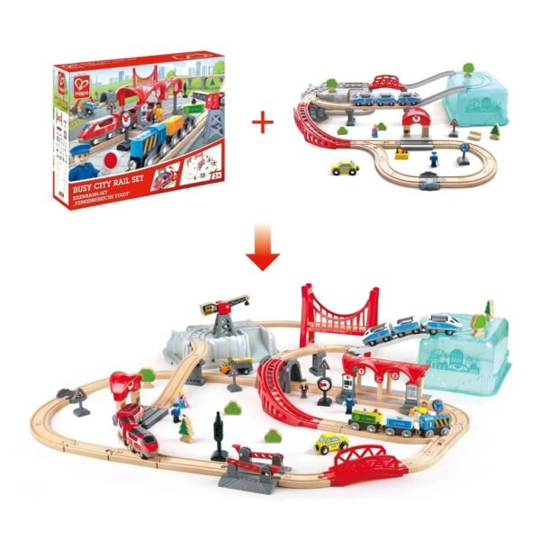 Hape Busy City Railway Bundle Gift Set