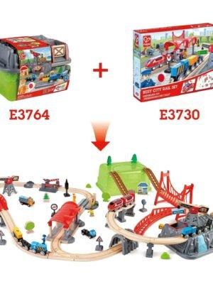 Hape Contruction and Busy City Railway Bundle Gift Set