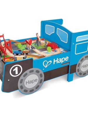 Hape Wooden Blue Foldable Ride-on Engine Table